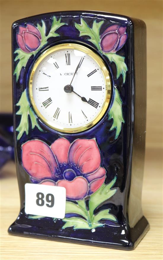 A Moorcroft anemone timepiece